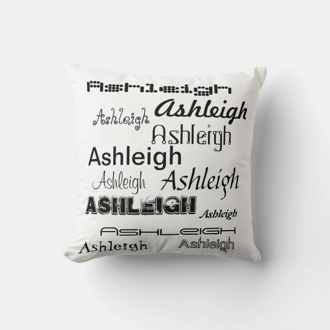 Coussin Polices fraîches votre nom personnalisé (Recto)