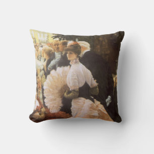 Coussin Politique Dame par James Tissot, Victorien Antique