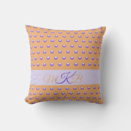 Coussin Polka Dot Motif Moderne Blue Poeach Spots Monogram