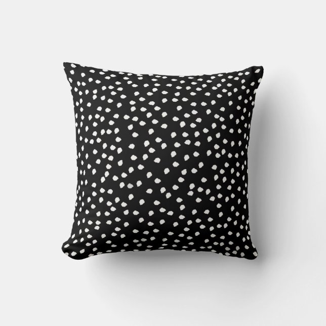 Coussin Polka Dot noir et blanc (Recto)