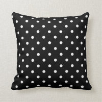 Coussin Polka Noir Et Blanc