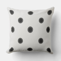 Coussin Polka noir et blanc classique