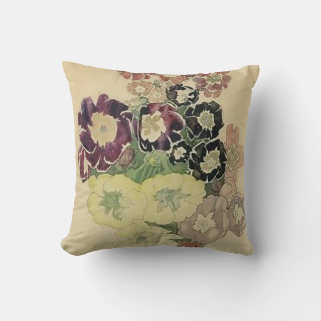 Coussin Polyanthus WalberBrunswick par Charles Mackintosh (Recto)