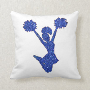 Coussin Pom-pom girl bleu de parties scintillantes