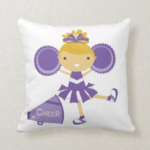 Coussin Pom-pom girl dans le pourpre