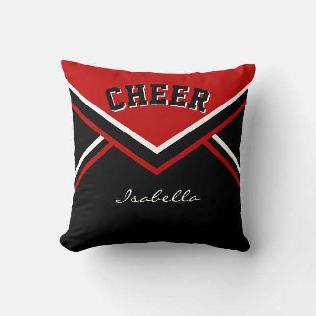 Coussin 📣 pom-pom girl en rouge foncé (Recto)