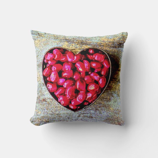 Coussin "Pomegranates Heart Fruit" Belle Photo. Commandez  (Recto)