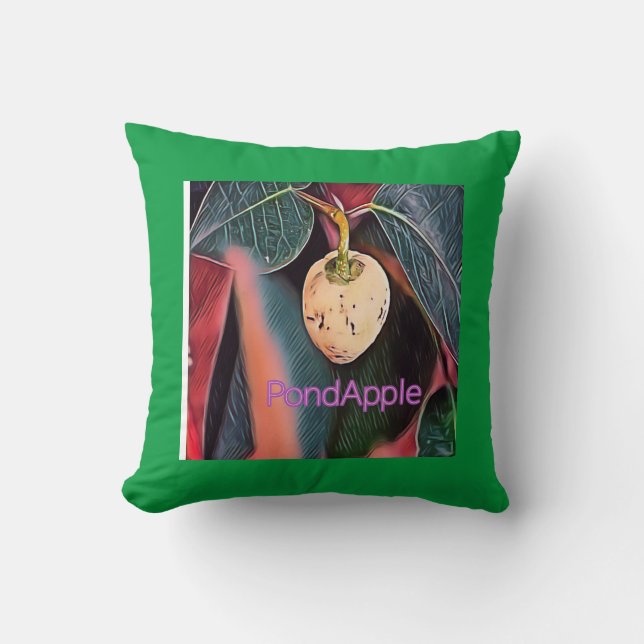 Coussin Pomme d'étang avec arrière - plan vert (Recto)