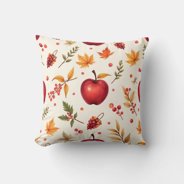 Coussin Pommes et Feuilles, auteur Natasha Us (Recto)