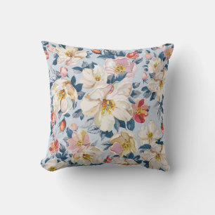 Coussin Pommier florissant, motif élégant.