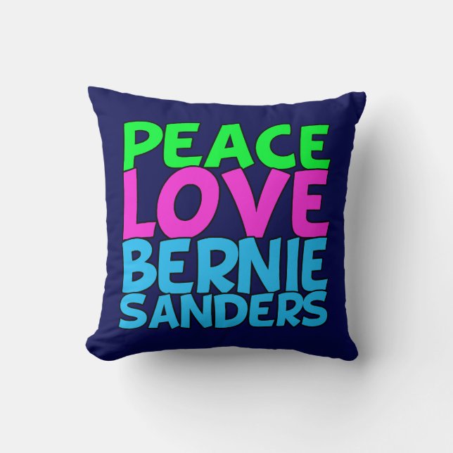 Coussin Ponceuses de Bernie d'amour de paix (Recto)