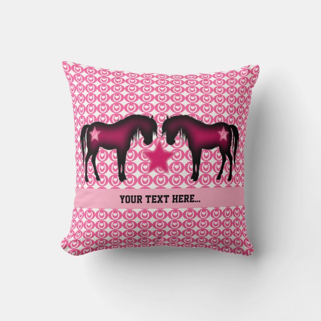 Coussin Poney rose personnalisé (Recto)