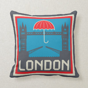 Coussin Pont de Londres avec le parapluie
