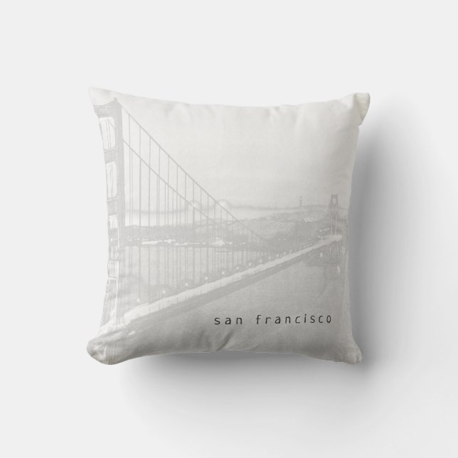 Coussin Pont Golden Gate | San Francisco | gris clair (Recto)