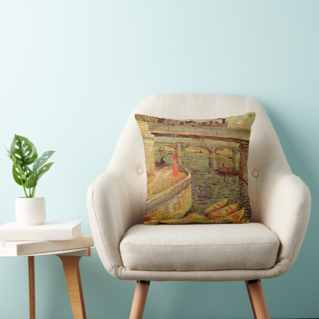Coussin Ponts sur la Seine, Asnières par Vincent van Gogh (Chaise)