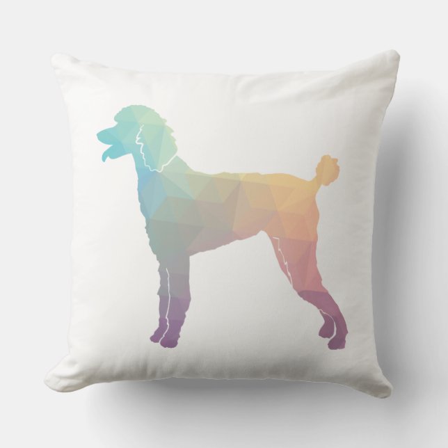 Coussin Poodle Geo Silhouette Pastel (Recto)