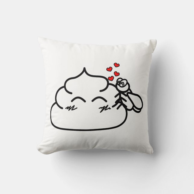 Coussin Poop in Love - Brootsch le PooPoo (Recto)