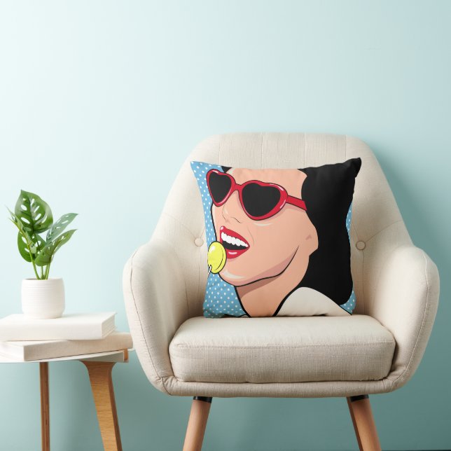 Coussin Pop art  | Candy Girl (Chaise)