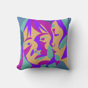 Coussin Pop art   Deux femmes   brillant  Pilote à lancer