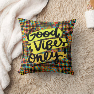 Coussin Pop Art « Good Vibes Only »