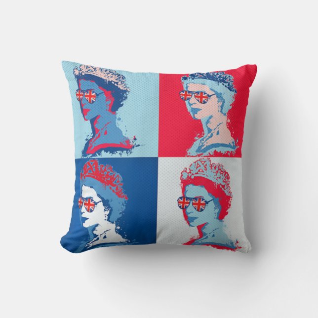 Coussin Pop Art moderne HM Queen (Recto)