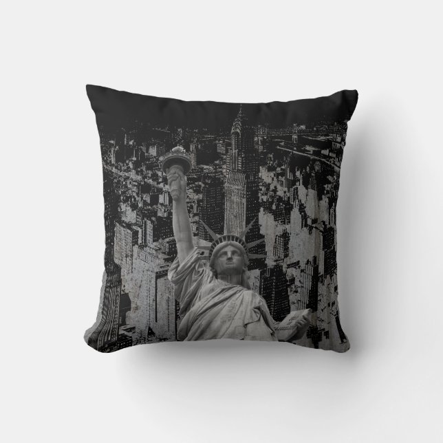 Coussin Pop Art New York City Manhattan Statue de la Liber (Recto)