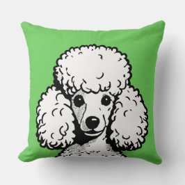 Coussin Pop Art Poodle Lime & Blanc Chic Aesthétique