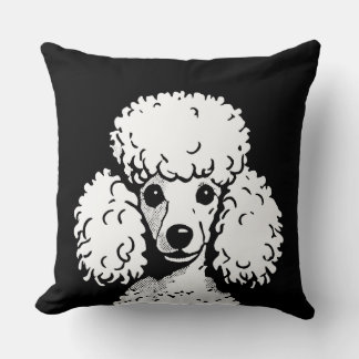 Coussin Pop Art Poodle Noir & Blanc Chic Aesthétique