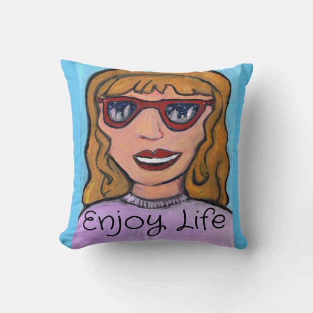 Coussin Pop Art Preppy Cartoon Girl Unique Ado Amusement (Recto)