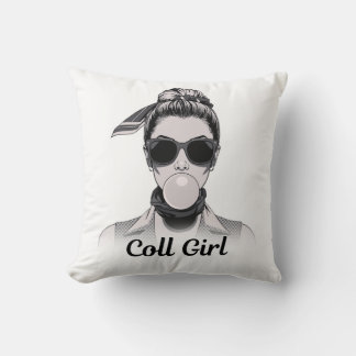 Coussin Pop Art Retrô Mulher Fashion Preto e Branco 