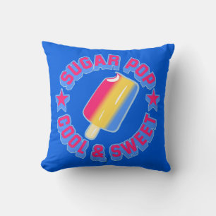 Coussin Pop de sucre Cartoon crème glacée réversible
