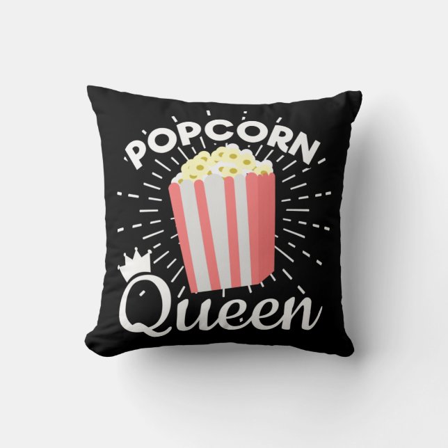 Coussin Popcorn Queen Femmes Filles Film Popcorn Lover (Recto)
