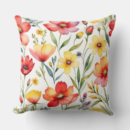 Coussin Poppies et Fleurs sauvages
