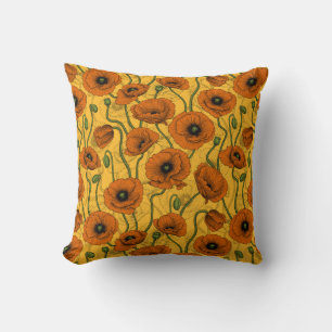 Coussin Poppies orange