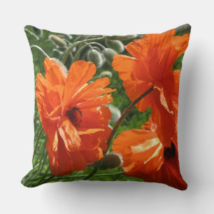 Coussin Poppies orientales de la lune d'Orange