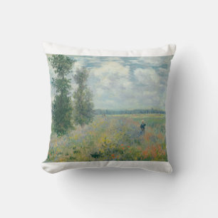 Coussin Poppy Fields near Argenteuil by Claude Monet