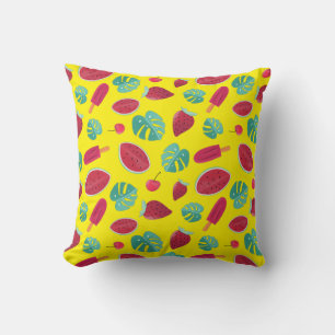 Coussin Popsicle, cerise, fraise et pastèque