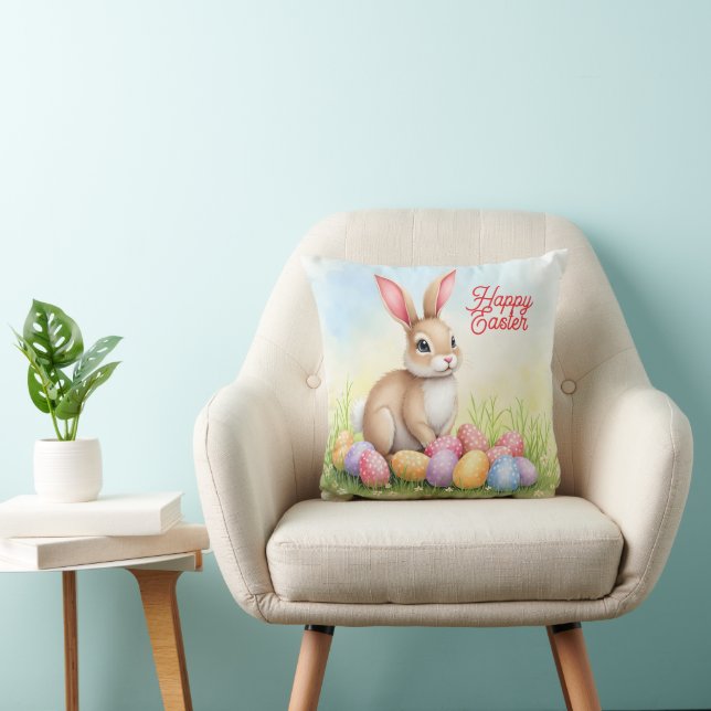 Coussin Popular Cute Easter Bunny And Eggs Collection (Chaise)