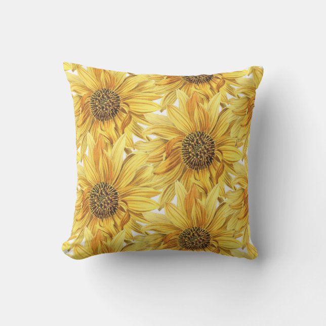 Coussin Porche ou patio de tournesol jaune (Recto)