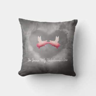 Coussin Porcs Volants En Amour Personnalisé