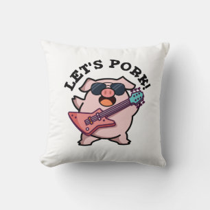Coussin Pork Funny Rock Guitare Pig Pun