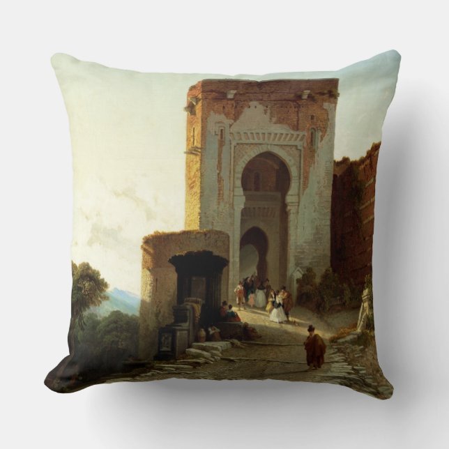 Coussin Porte de Justice, Alhambra, Grenade (huile sur la (Recto)