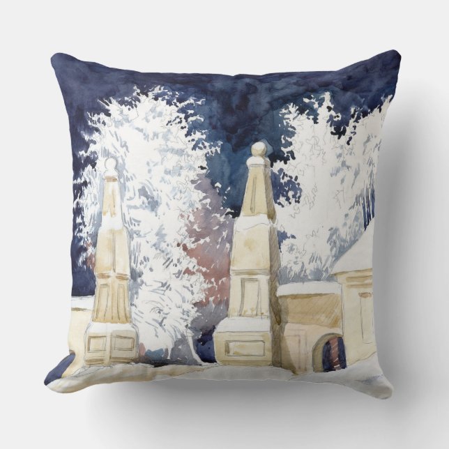 Coussin Porte d'hiver la nuit (croquis) (Recto)