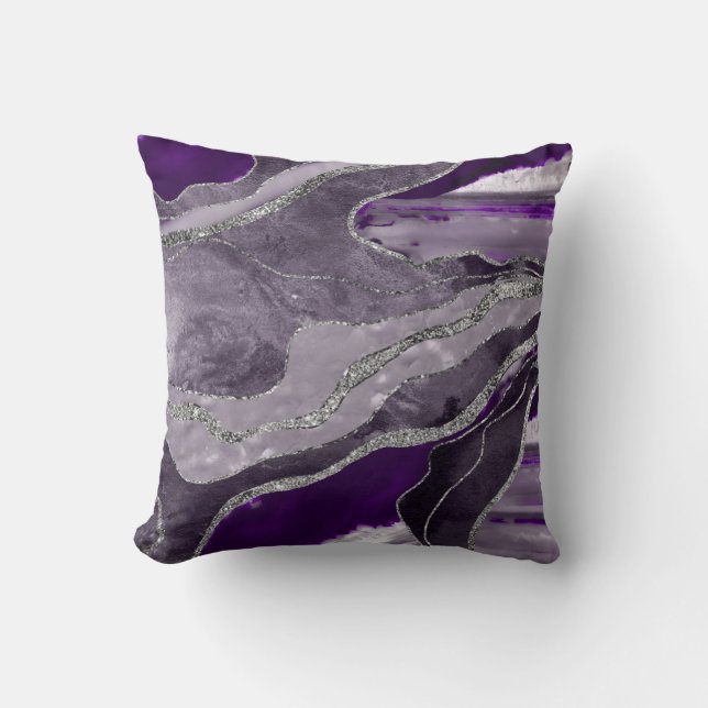 Coussin Porte en marbre violet foncé Parties scintillant e (Recto)