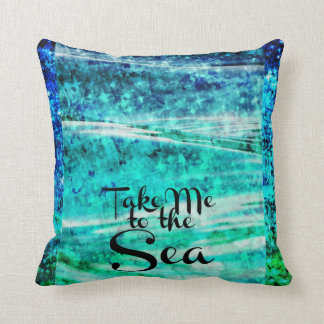 Coussin PORTEZ-MOI à l'art d'Ombre de typographie d'océan