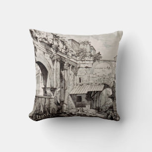 Coussin Portique d'Octavie Rome Art en Noir et Blanc