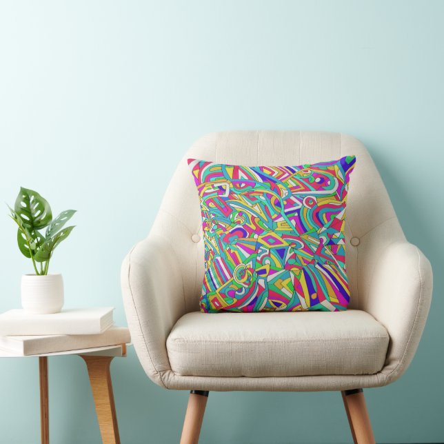 Coussin Portrait Abstrait (Chaise)