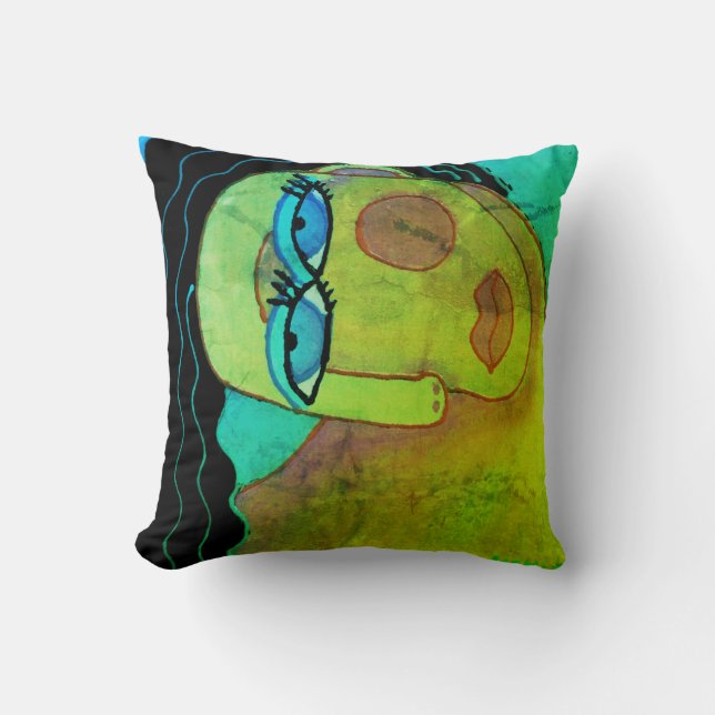 Coussin Portrait Abstrait d'une femme (Recto)