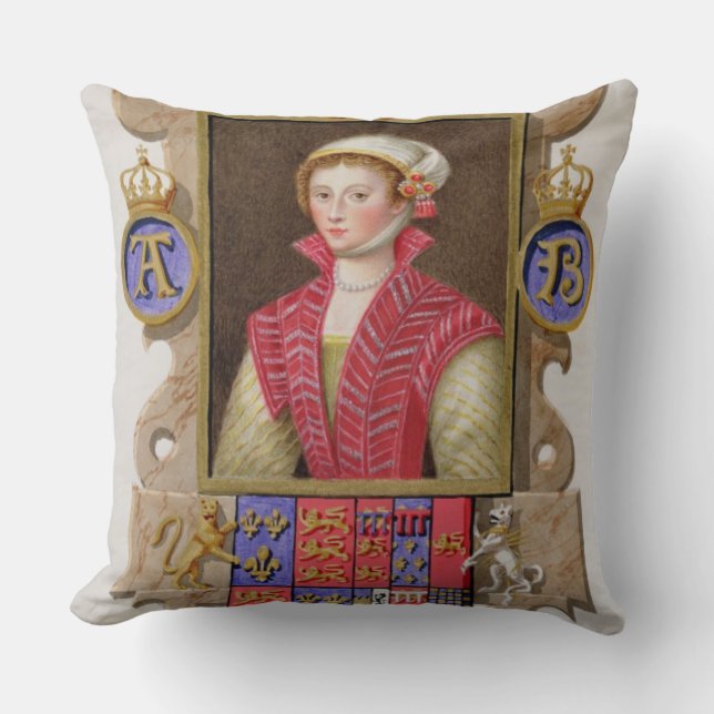 Coussin Portrait de 1507-36) 2èmes reines d'Anne Boleyn (Recto)