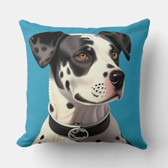 Coussin Portrait de chien dalmate (Recto)